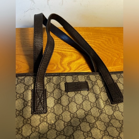 324. Gucci Black & Gray Coated Canvas Tote - Picture 10 of 15